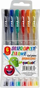 Długopis żelowy Fun&Joy brokatowy 6 kolorów mix 1,0mm (FJ-MR6)