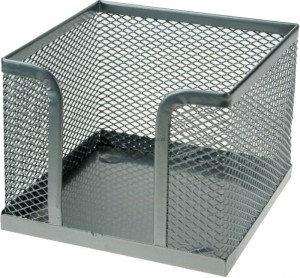 Pojemnik na karteczki Titanum metalowy 10x10x7,5 cm srebrny (M-701S)