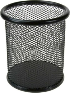 Pojemnik na długopisy Titanum metalowy wys. 10 cm, śr. 9 cm czarny (M-501B)