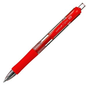 Długopis żelowy Uni czerwony 0,3mm (UMN-152)