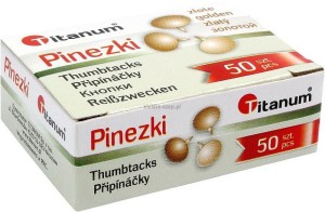 Pinezki Titanum złote 50 szt.