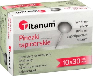 Pinezki tapicerskie Titanum srebrne 30 szt.