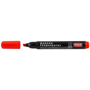Marker permanentny Toma, czerwony ścięta końcówka