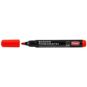 Marker permanentny Toma, czerwony okrągła końcówka