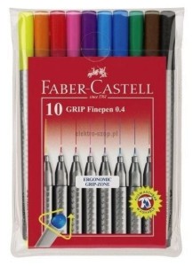 Cienkopisy Faber-Castell Grip Finepen 0,4 10 kolorów (FC151610)