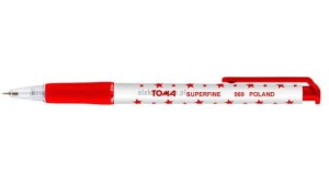 Długopis Toma czerwony gwiazdki czerwony 1,0mm (TO-069)