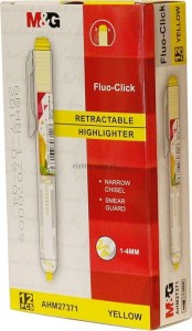 Zakreślacz M&G Fluo-Click automatyczny, żółty 1,0-4,0mm (AHM27371)