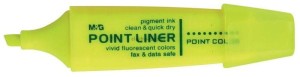 Zakreślacz Point Liner AHM21572 M&G zapachowy ścięta końcówka 1-4 mm żółty