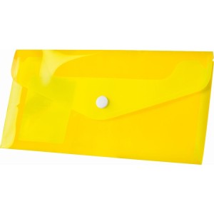 Teczka plastikowa na zatrzask Tetis koperta pp DL kolor: żółty 140 mic. [mm:] 110x220 (BT612-Y)
