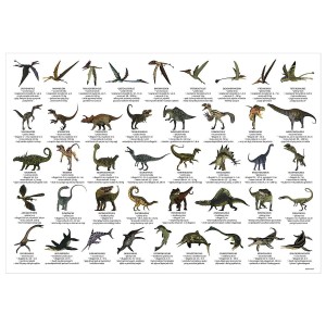 Podkład na biurko Derform dinozaury - biała [mm:] 340x500 (POEDN)
