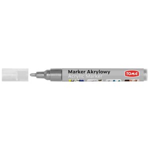Marker specjalistyczny Toma akrylowy-srebrny, srebrny 2,5mm okrągła końcówka (TO-402)