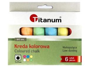 Kreda chodnikowa Titanum kolorowa 6 szt. okrągła śr. 25 mm