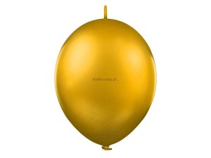 Balon gumowy Partydeco metalizowany 100 szt złoty metaliczny 12cal (060)