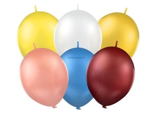 Balon gumowy Partydeco metalizowany 100 szt mix 12cal (12m-000)