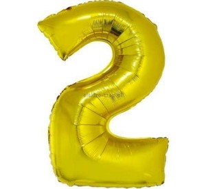 Balon foliowy Godan cyfra 2 złoty 35 cm (FG-C35Z2)