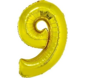 Balon foliowy Godan cyfra 9 złoty 35 cm (FG-C35Z9)