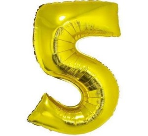 Balon foliowy Godan cyfra 5 złoty 35 cm (FG-C35Z5)