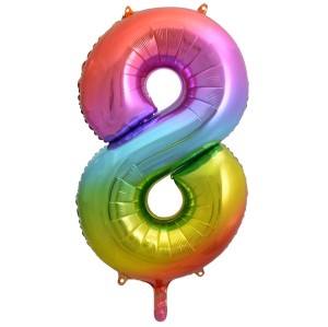 Balon foliowy Godan cyfra 8 tęczowy 85cm 40cal (HS-C34T8)