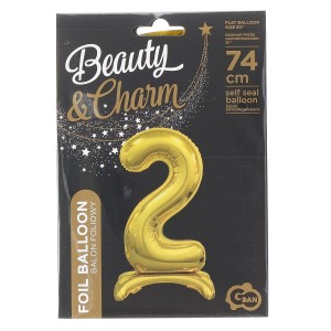 Balon gumowy Godan Beauty&Charm cyfra stojąca złota złota 750mm 30cal (BC-ASZ2)
