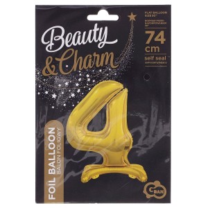 Balon gumowy Godan Beauty&Charm cyfra stojąca złota złota (BC-ASZ4)