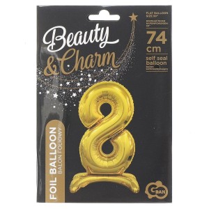 Balon gumowy Godan Beauty&Charm cyfra stojąca złota złota 750mm 30cal (BC-ASZ8)