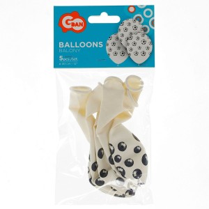 Balon gumowy Godan Piłki nożne 5 szt biały 12cal (136GZ-PIN5)