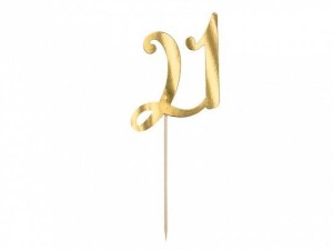 Dekoracja na tort Partydeco Topper  21, złoty, 20.5cm (KPT62-21-019)