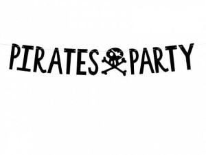 Girlanda Partydeco Baner Piraci - Pirates Party, czarny, 14x100cm (GRL86-010)