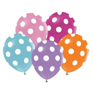 Balon gumowy Godan grochy 5 szt. mix 12cal (GZ-GRO5)