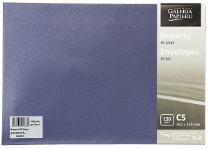 Koperta Galeria Papieru pearl granatowy k C5 - granatowy (280655) 10 sztuk