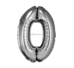 Balon foliowy Godan cyfra 0 srebrny 35 cm (FG-C35S0)
