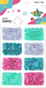 Cekiny Titanum Craft-Fun Series okrągłe zestaw 4 kolorów mix 24g (BR230009)