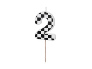 Świeczka urodzinowa Cyferka 2, 5.5 cm, mix Partydeco (SCU7-2)
