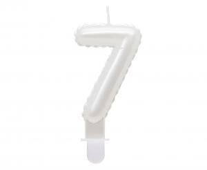 Świeczka urodzinowa cyferka 7, perłowa biała, 7 cm Godan (SF-PBI7)