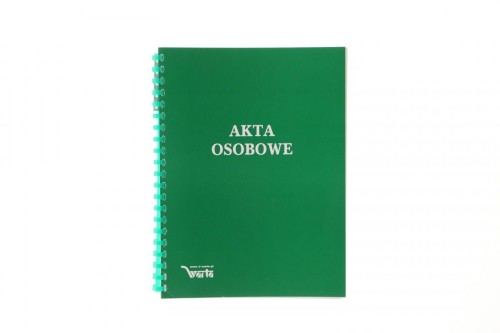 Teczka do akt osobowych zadrukowana ABCDE A4 zielony tektura Warta (339-098)