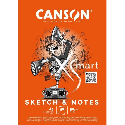 Blok artystyczny Canson XSmart Sketch&amp;Notes A4 90g 50k (32250P003)
