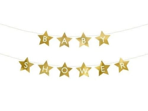 Girlanda Partydeco Baby shower, 290x16.5 cm, złoty (GRL97-019)