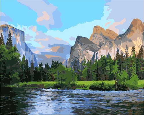 Zestaw kreatywny Flamingo Line Malowanie po numerach 40x50cm Park Narodowy Yosemite (FSY131)