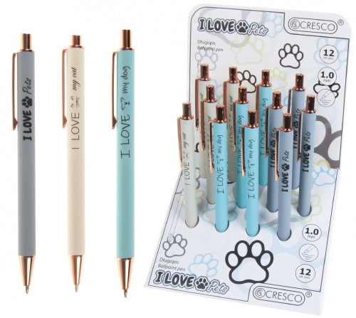 Długopis Zenith 4 Cresco 12 SZT I LOVE PETS 5907464223868 niebieski 1,0mm (230004)