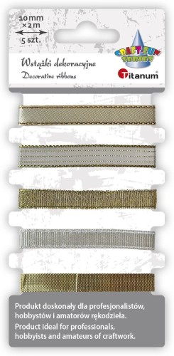 Wstążka Titanum Craft-Fun Series 5 wzorów 10x2 [mm x m] złota (709062（złota))