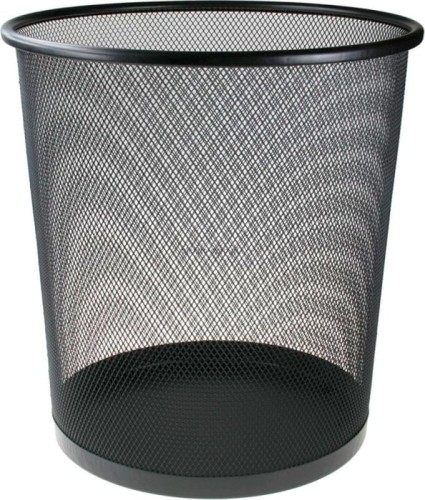Kosz na śmieci Titanum metalowy 16l - wys. 28 cm, Ø 26,5 cm czarny (M-101B)