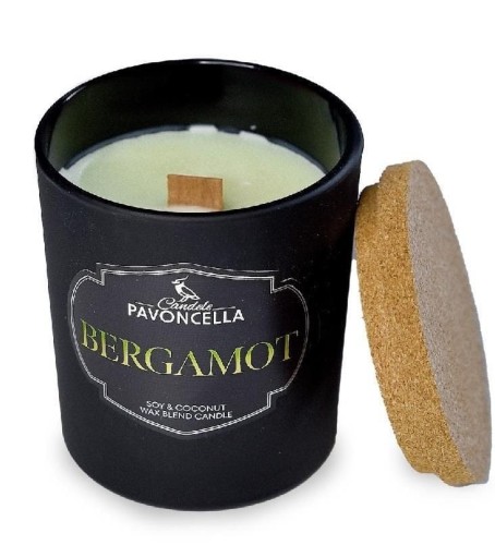 Świeczka ozdobna Pavoncella Classico Bergamot czarna 135 g (5906492907009)