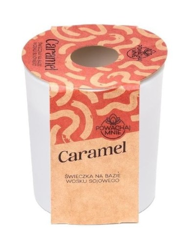 Świeczka ozdobna Pavoncella Powąchaj mnie Carmel biała 130ml (5905711530905)