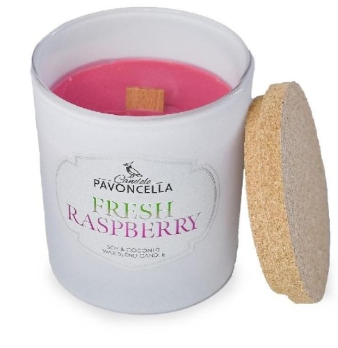 Świeczka ozdobna Pavoncella Classico Fresh Raspberry biała 135 g (5905711530738)
