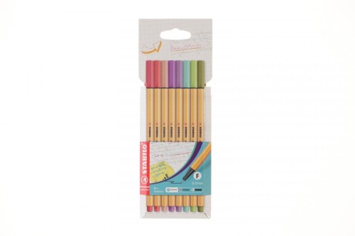 Cienkopis Stabilo, mix 0,4mm 8kol. (88/8-04)
