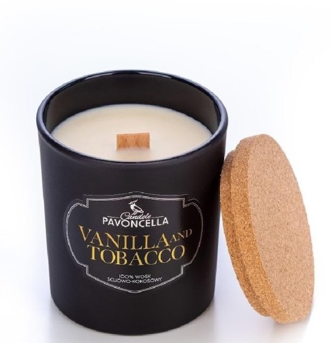 Świeczka ozdobna Pavoncella Classico Vanilla and Tabacco czarna 135 g (5905711530042)