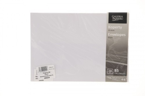 Koperta Galeria Papieru pearl diamentowa biel B5 biały diamentowy (280039) 10 sztuk