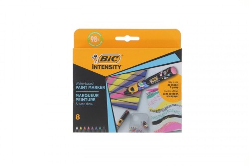 Marker specjalistyczny Bic AKRYLOWE 8SZT, mix okrągła końcówka (527430)