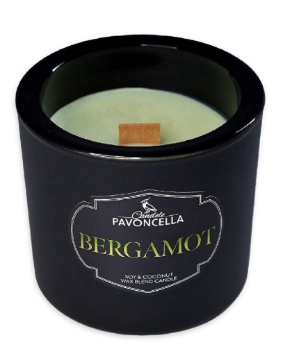 Świeczka ozdobna Pavoncella Classico Bergamot czarna 170g (5905711530943)