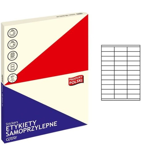 Etykieta samoprzylepna Grand A4 biały [mm:] 70x25 (008)
